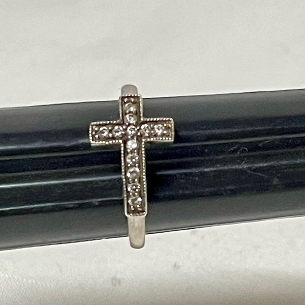 Sterling Silver Cross Ring size 6.5 weight 2.25 - Picture 3 of 6